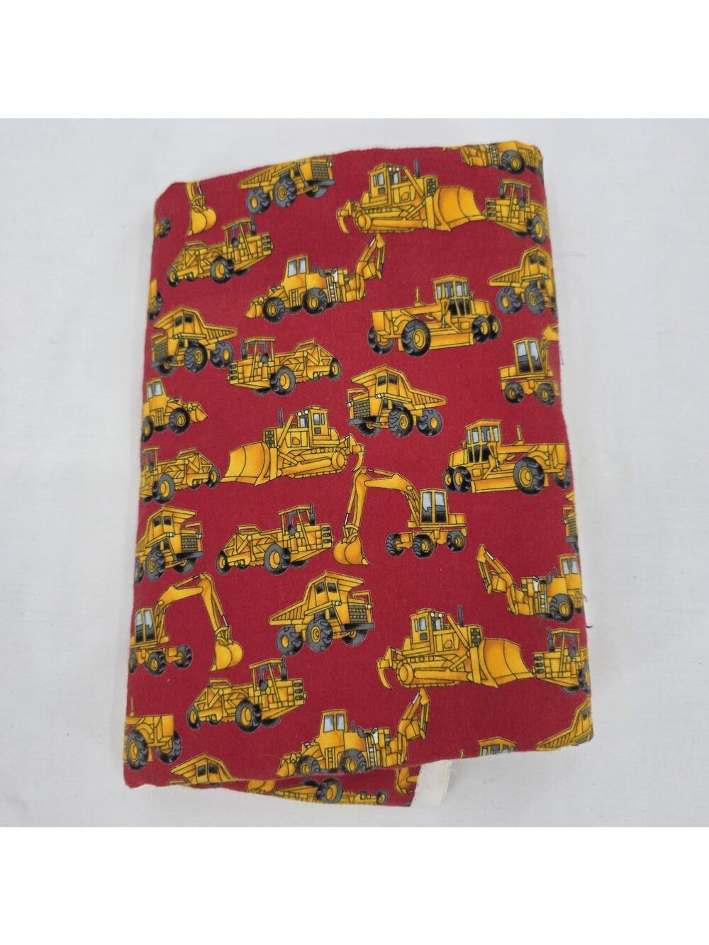 Vtg 2004 Timeless Treasures Construction Vehicles on Red Flannel 2+ yards 83x42